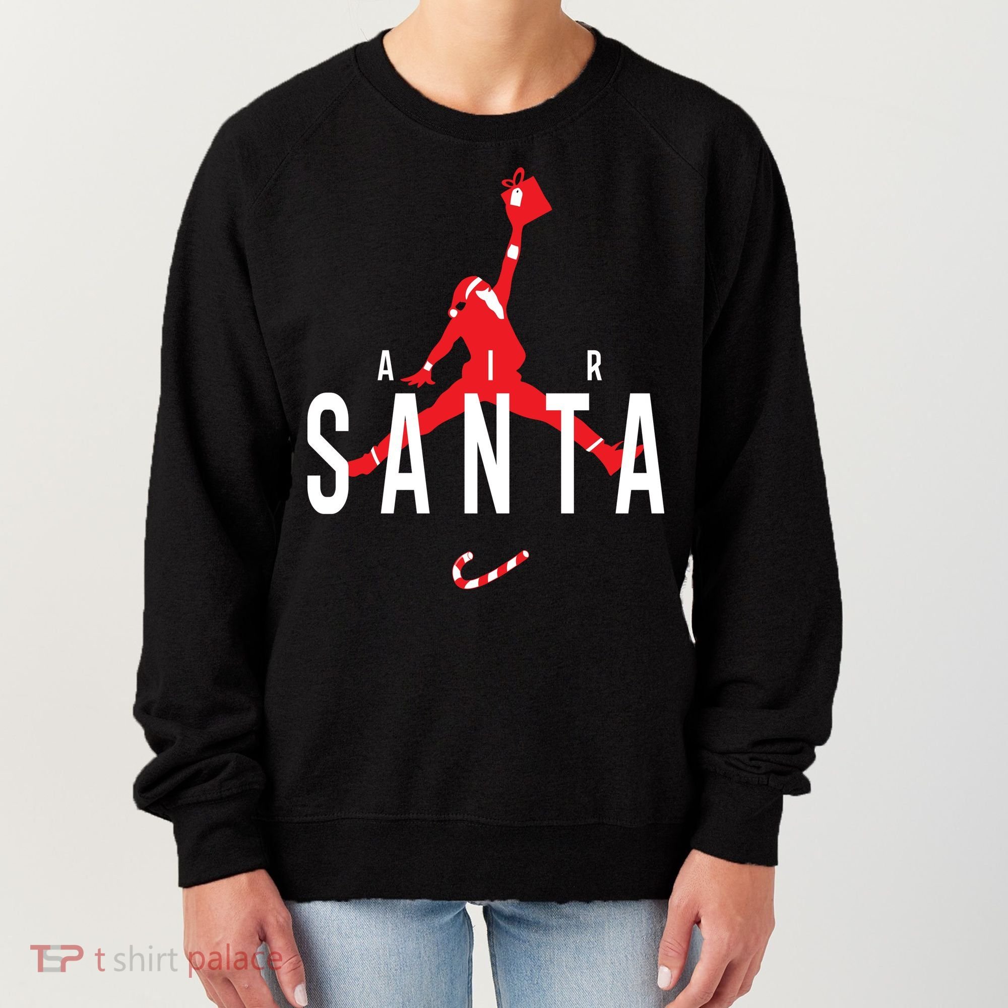 Air Santa Funny Xmas Basketball Women's Sweatshirt