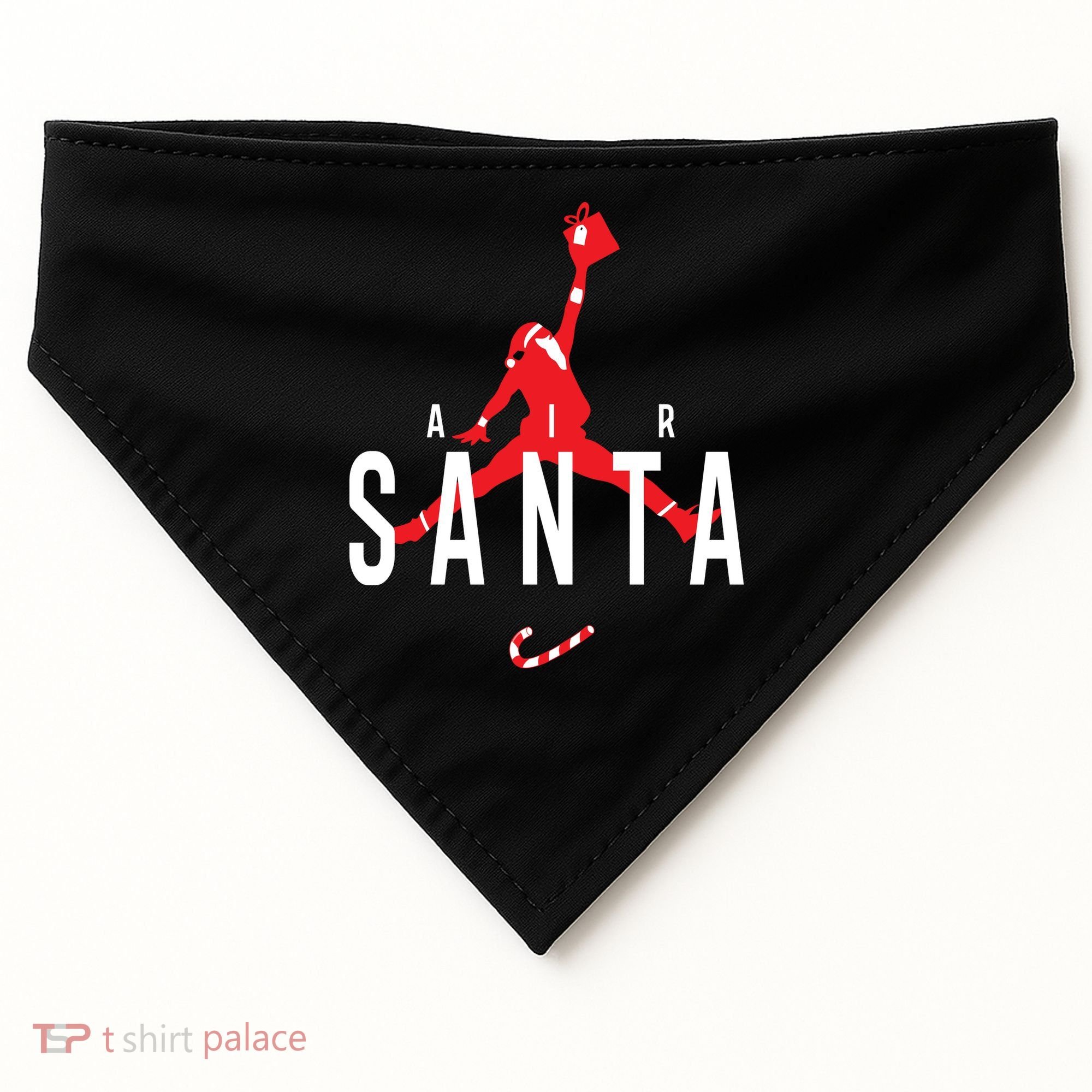 Air Santa Funny Xmas Basketball USA-Made Doggie Bandana