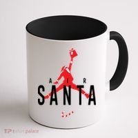 Air Santa Funny Xmas Basketball Coffee Mug thumb 1