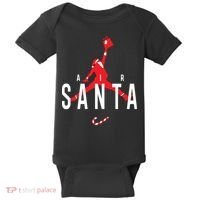 Air Santa Funny Xmas Basketball Baby Bodysuit thumb 0
