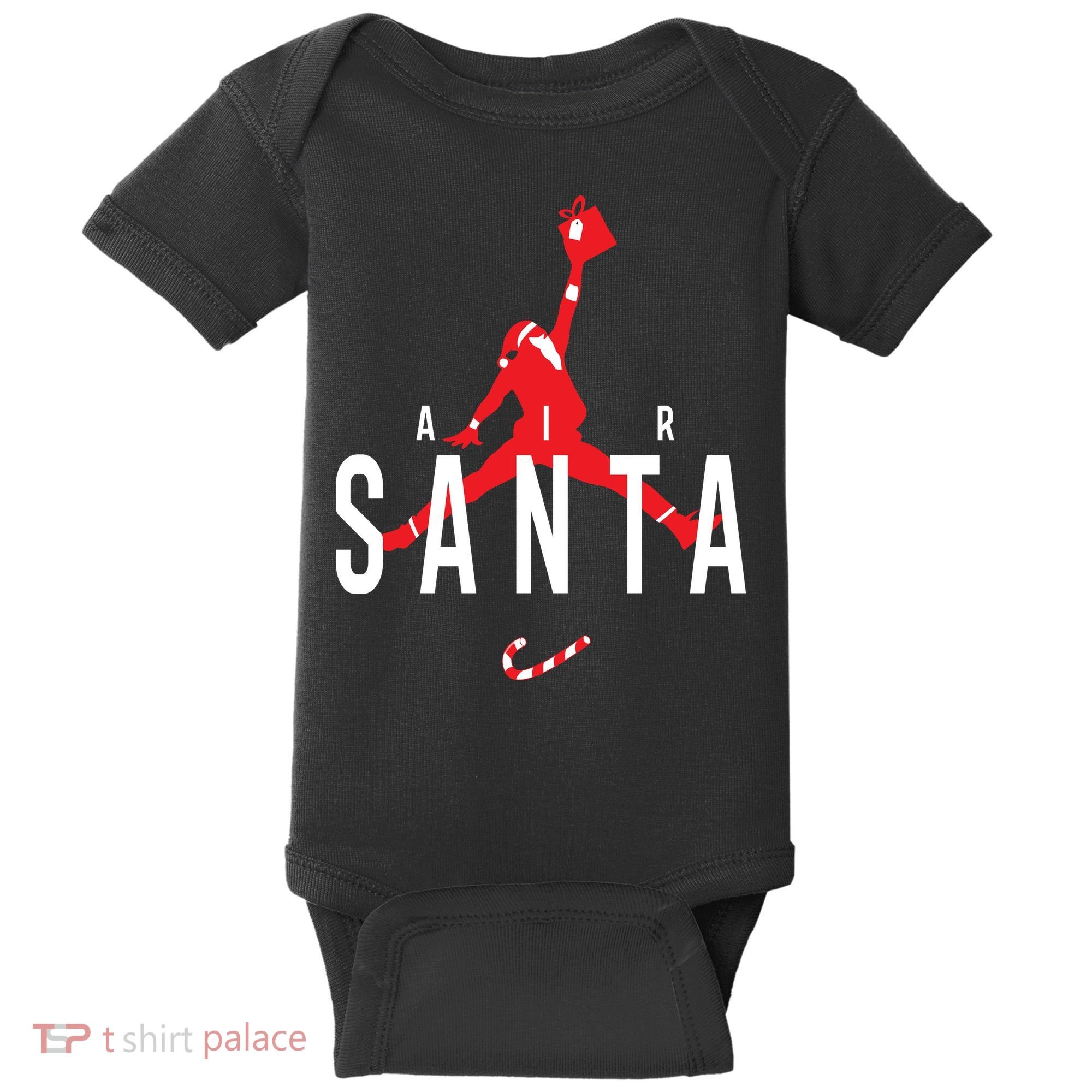 Air Santa Funny Xmas Basketball Baby Bodysuit