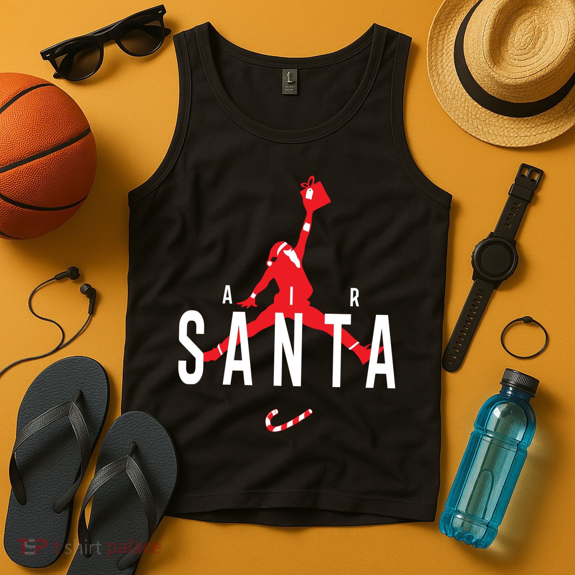 Air Santa Funny Xmas Basketball Tank Top