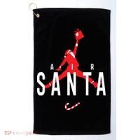 Air Santa Funny Xmas Basketball Golf Towel thumb 0