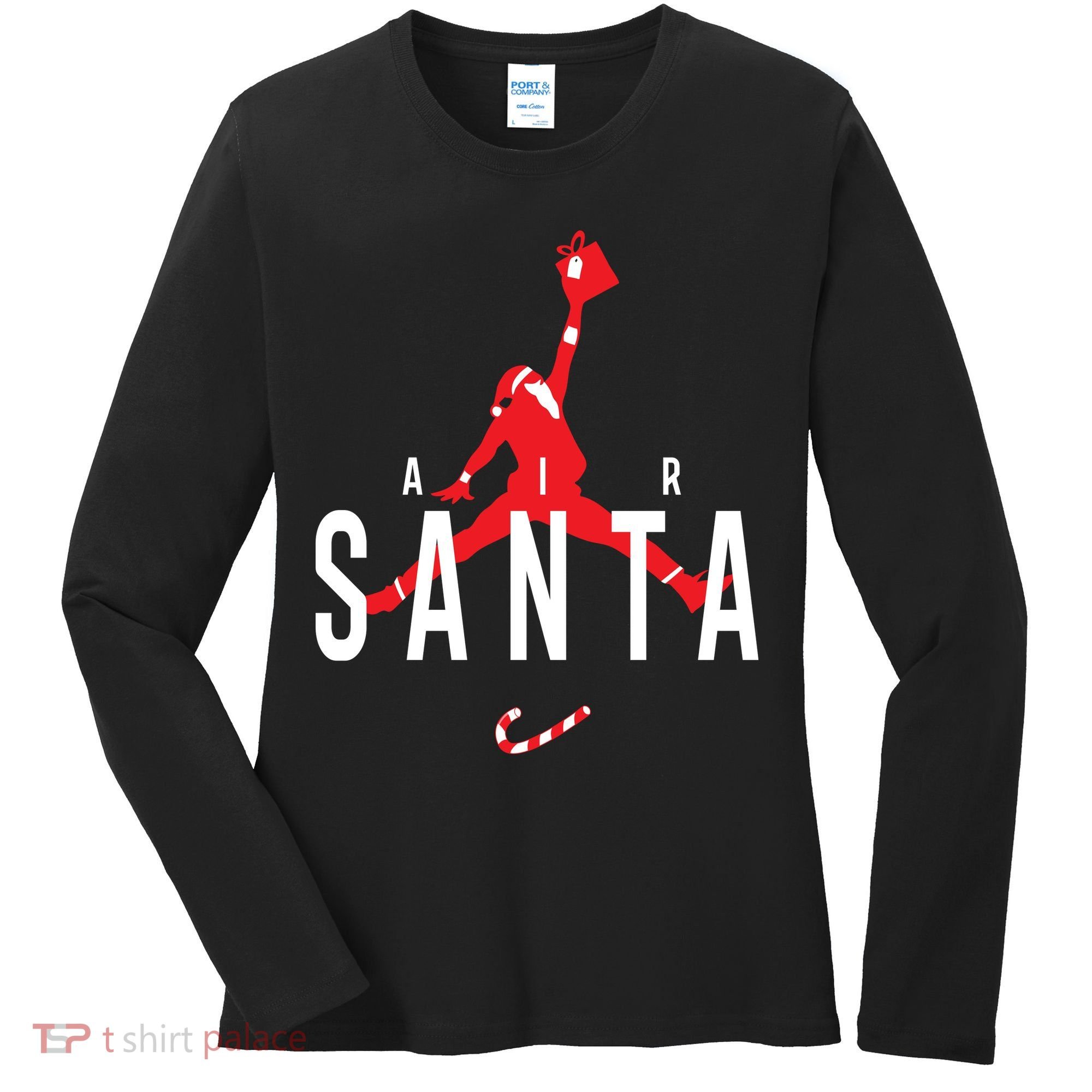 Air Santa Funny Xmas Basketball Women's Long Sleeve Shirt
