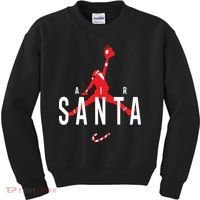 Air Santa Funny Xmas Basketball Kids Sweatshirt thumb 0