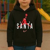 Air Santa Funny Xmas Basketball Kids Hoodie thumb 3