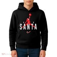 Air Santa Funny Xmas Basketball Kids Hoodie thumb 4