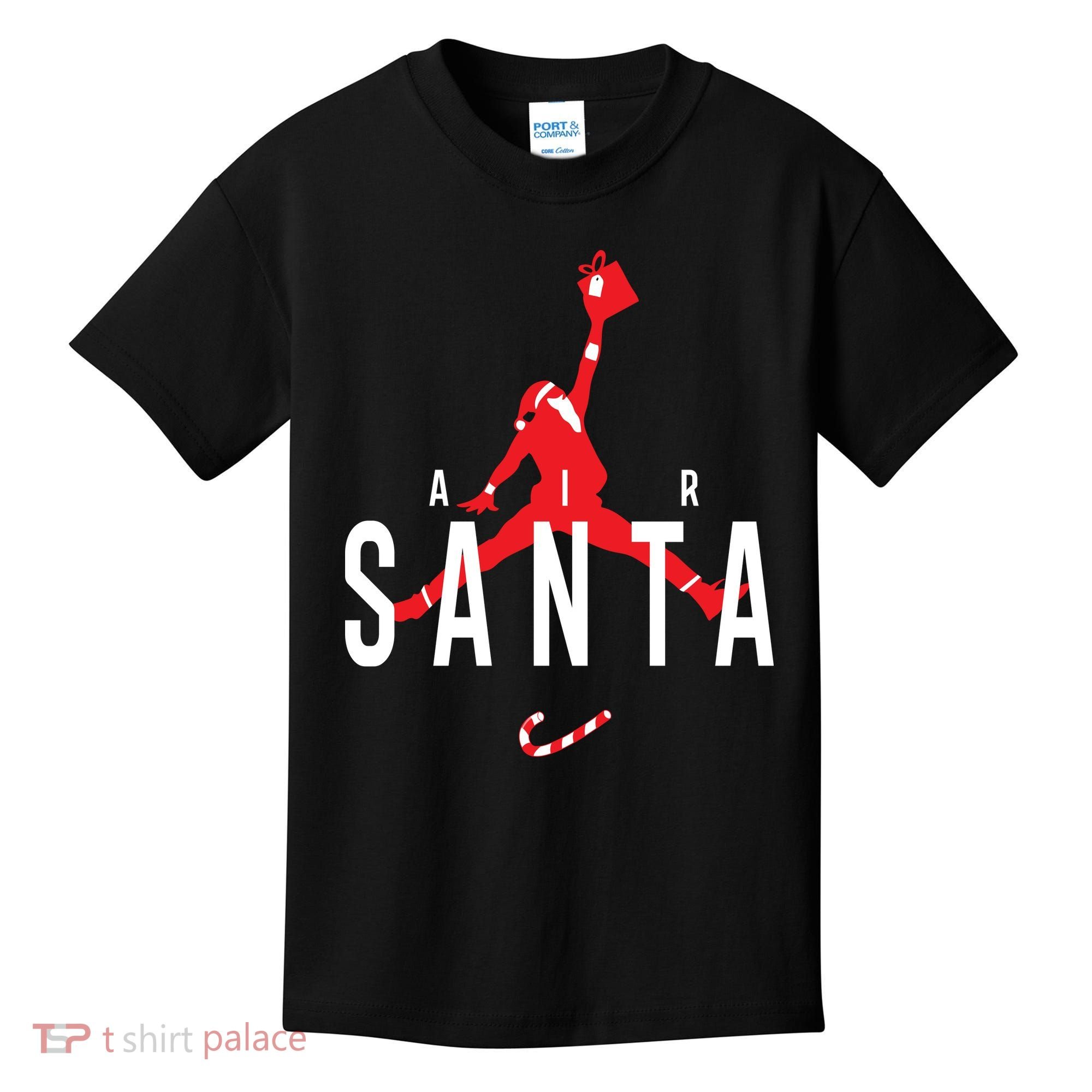 Air Santa Funny Xmas Basketball Kids T-Shirt