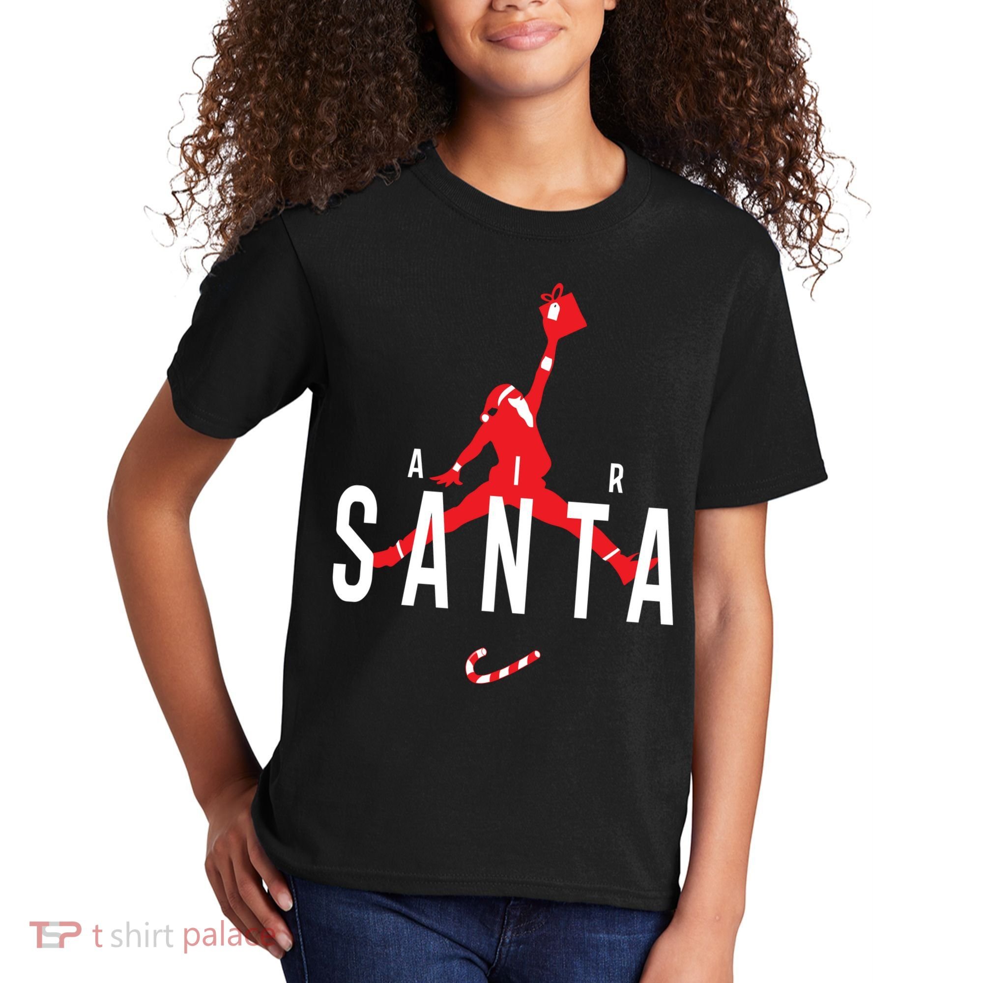 Air Santa Funny Xmas Basketball Kids T-Shirt