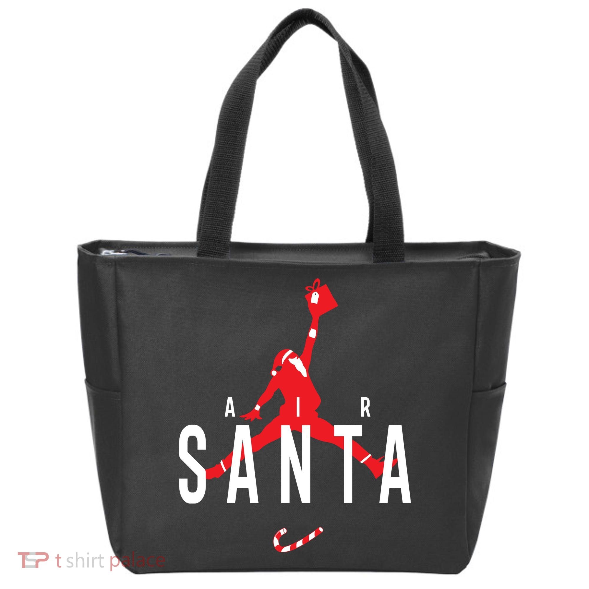 Air Santa Funny Xmas Basketball Tote Bag