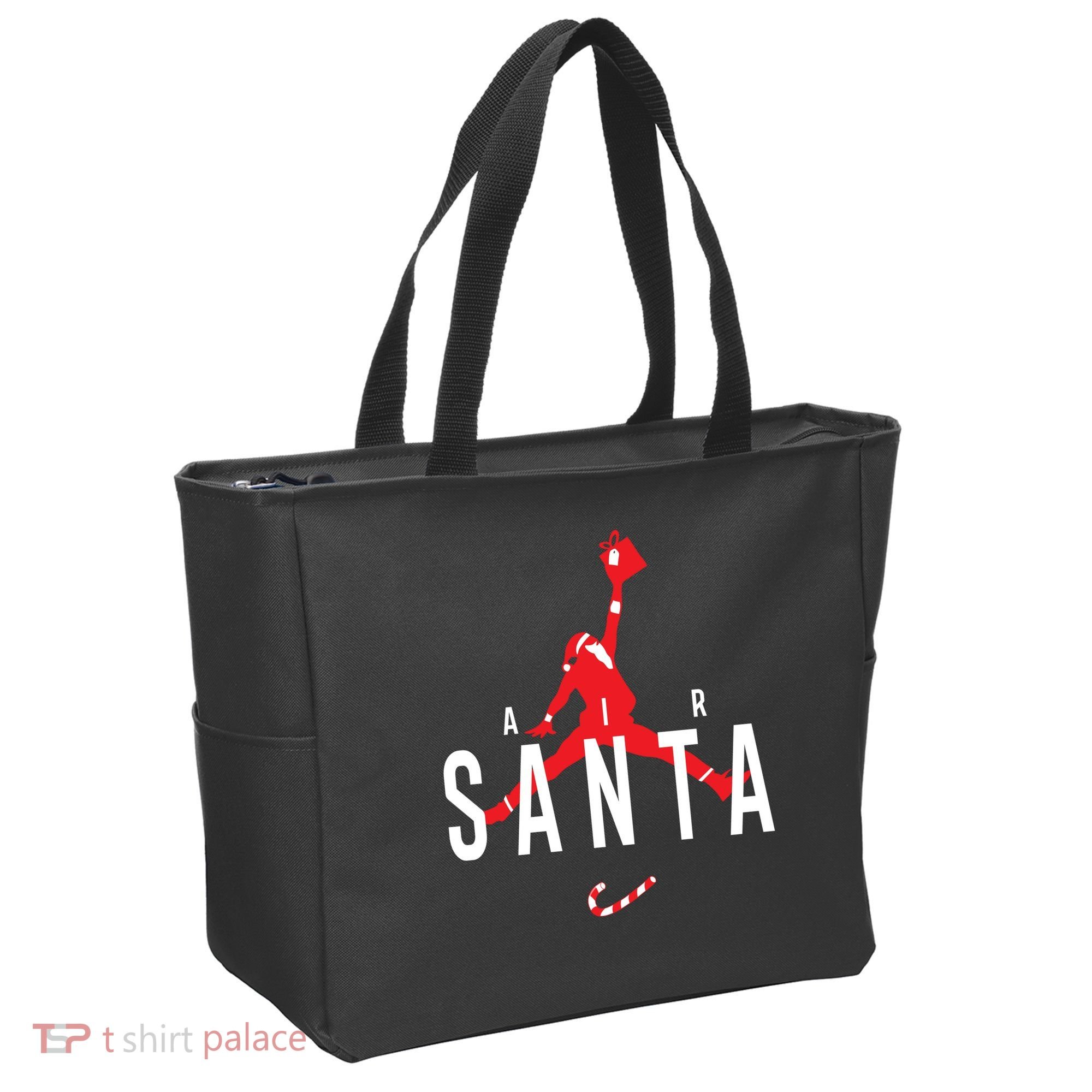Air Santa Funny Xmas Basketball Tote Bag