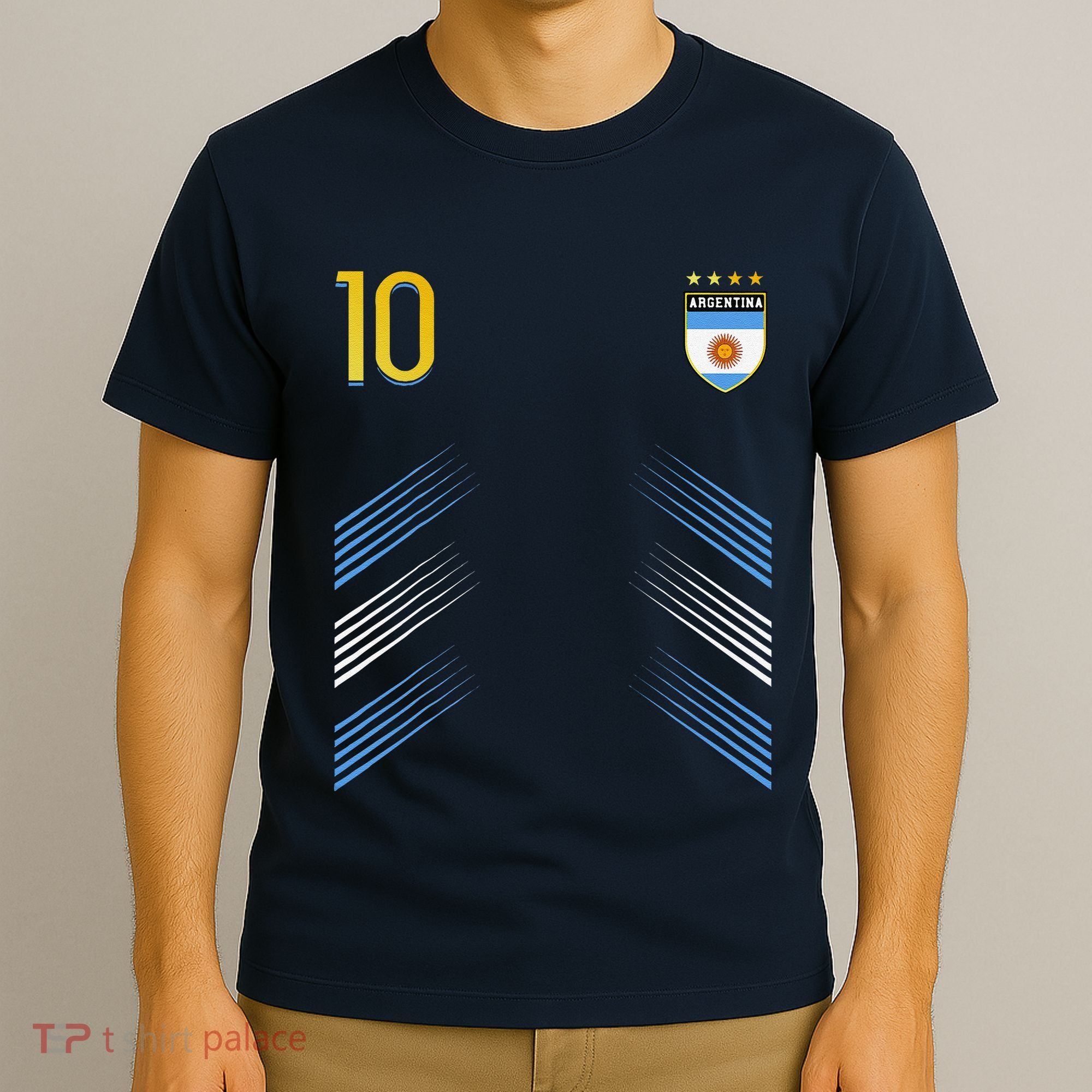 Argentina Soccer Fans Jersey Argentinian Flag Football Lover T-Shirt