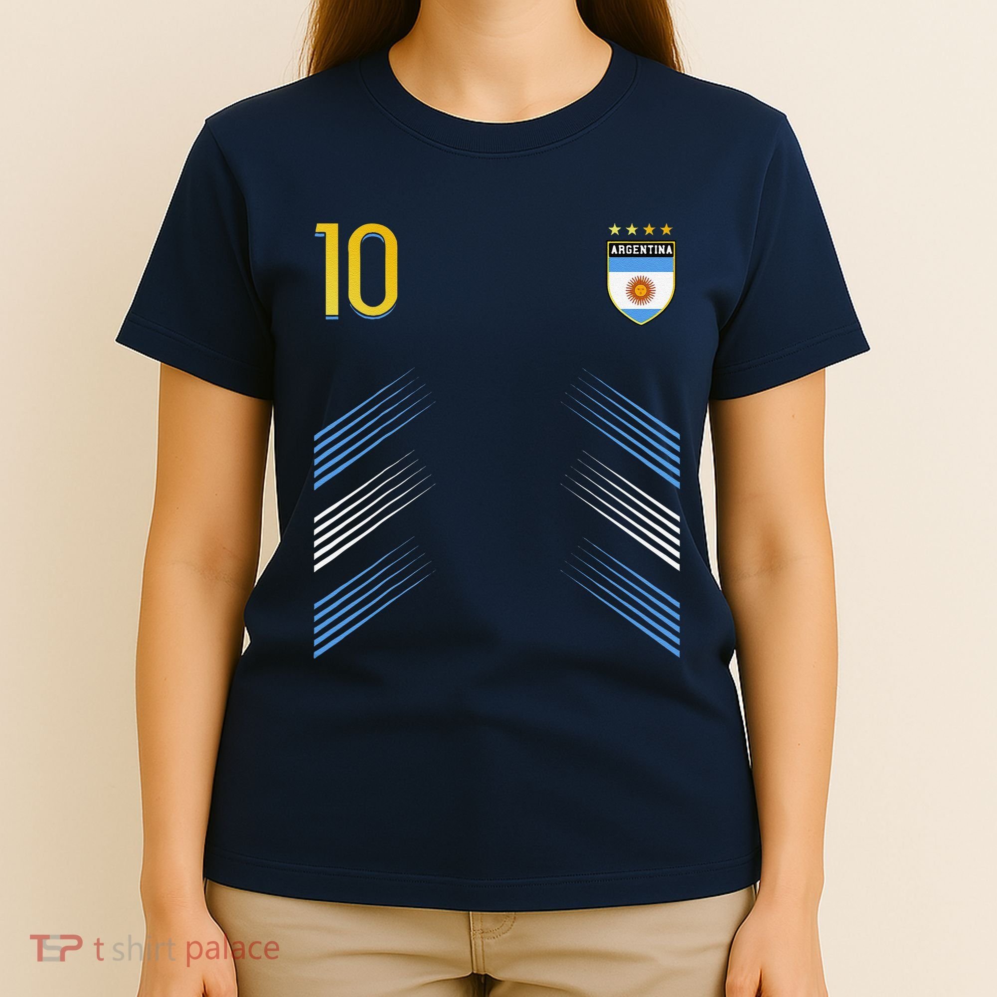 Argentina Soccer Fans Jersey Argentinian Flag Football Lover T-Shirt
