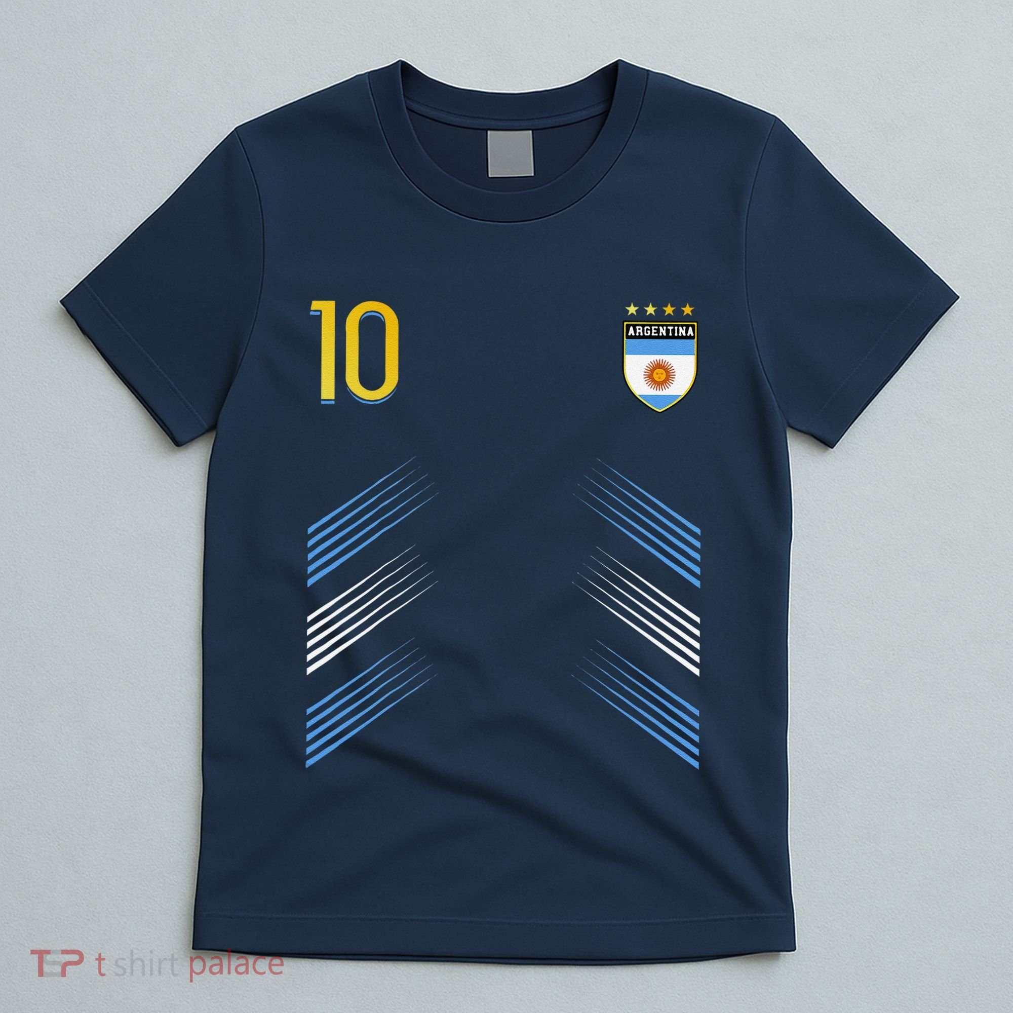 Argentina Soccer Fans Jersey Argentinian Flag Football Lover T-Shirt