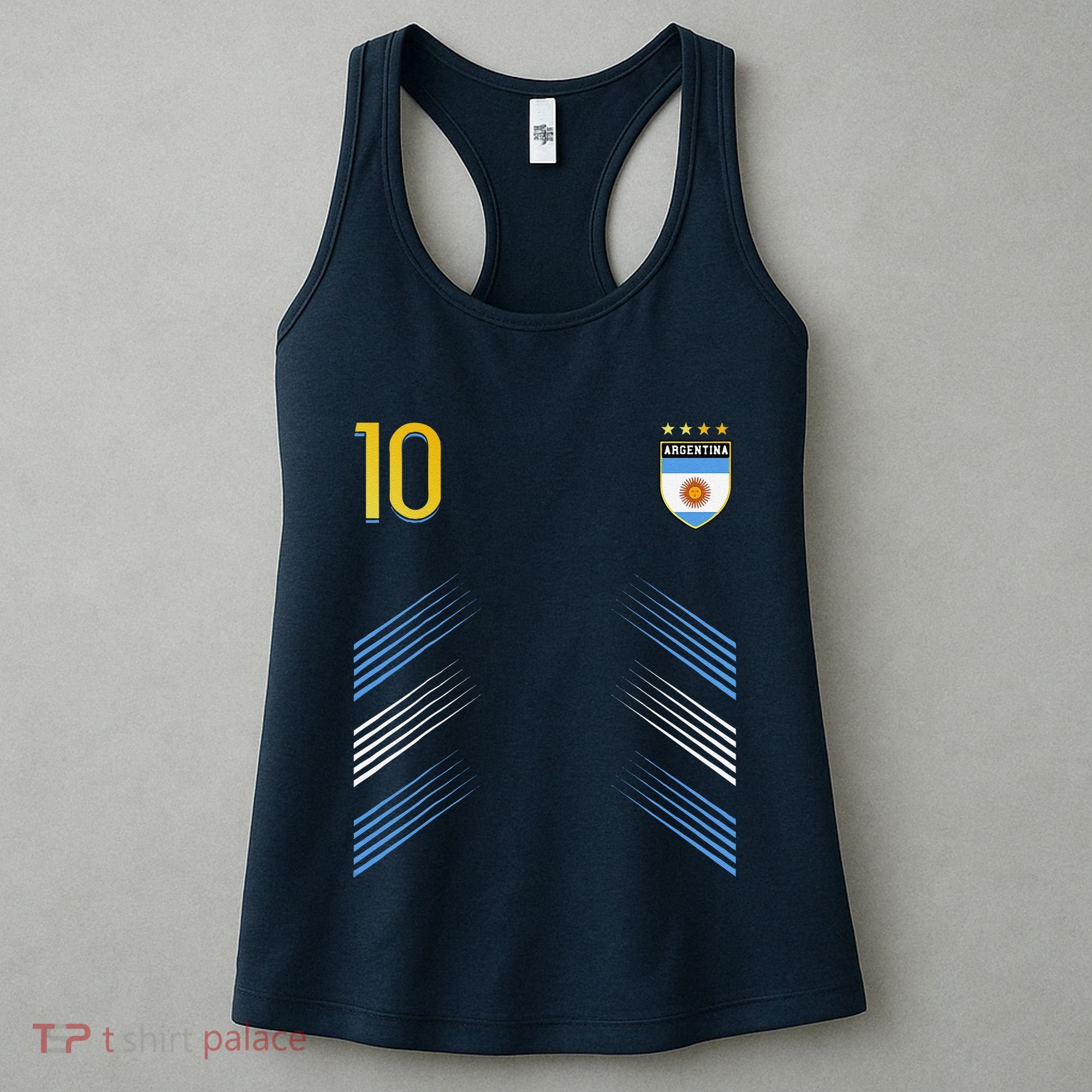 Argentina Soccer Fans Jersey Argentinian Flag Football Lover Women's Tank Top