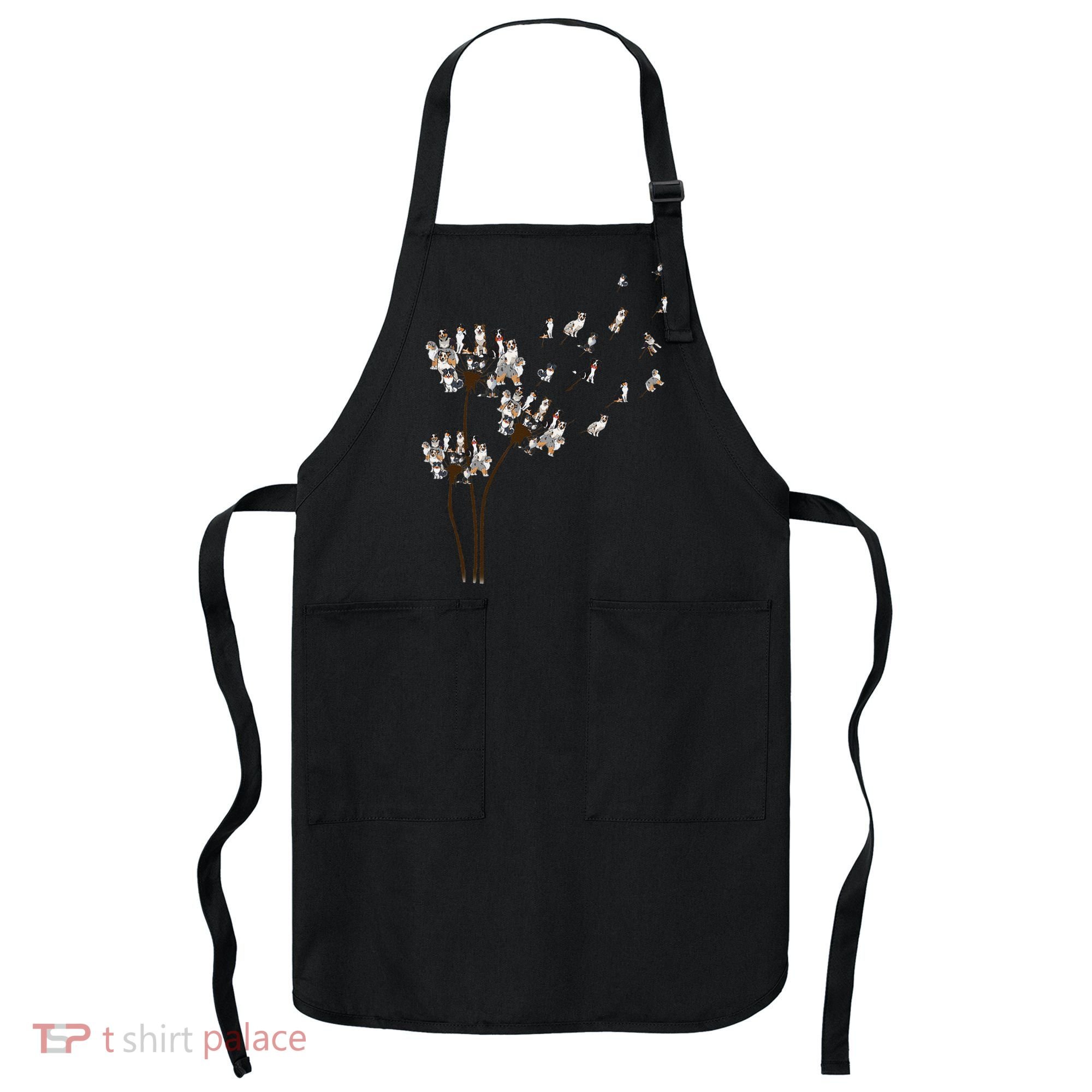 Australian Shepherd Flower Fly Dandelion Funny Dog Lovers Apron
