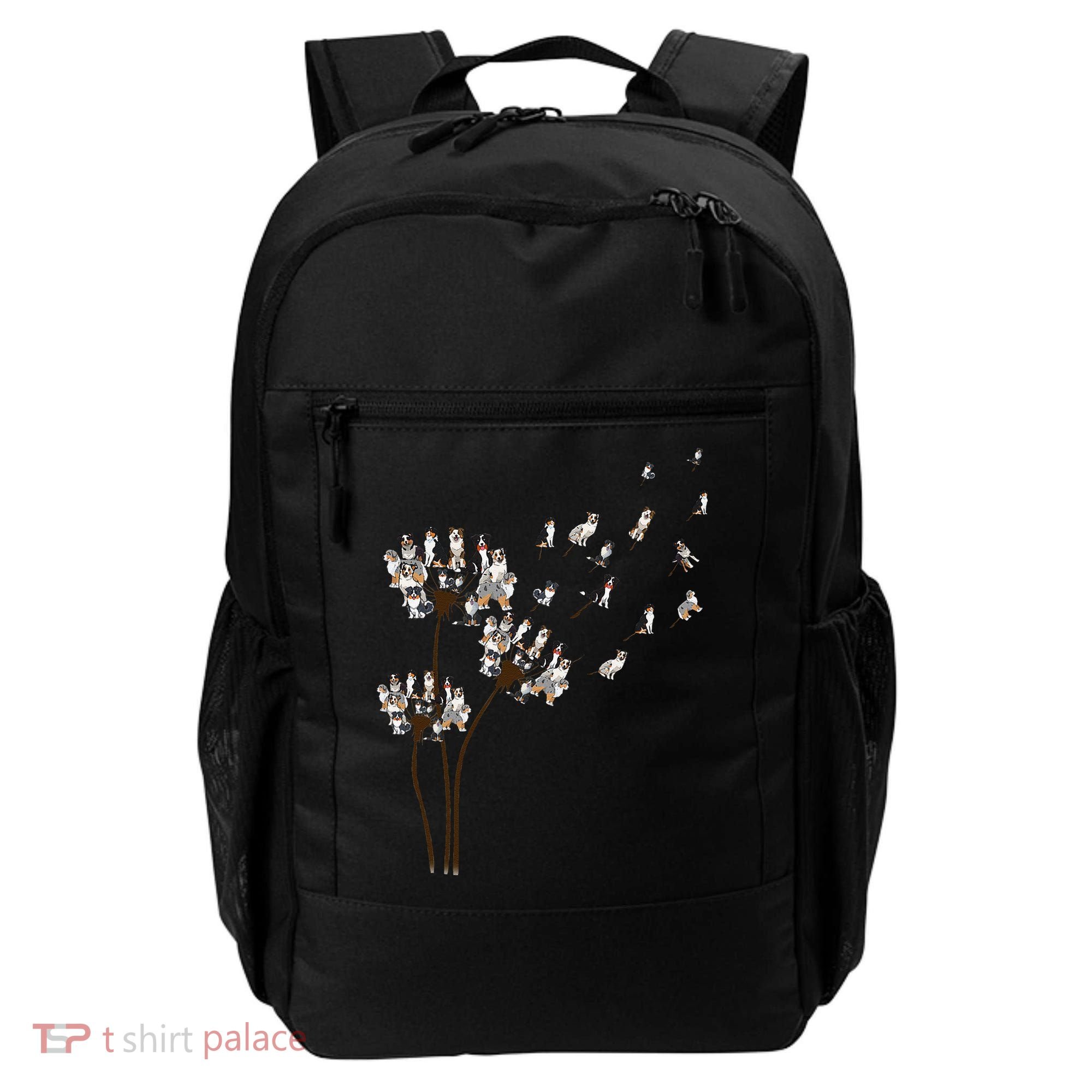 Australian Shepherd Flower Fly Dandelion Funny Dog Lovers Backpack