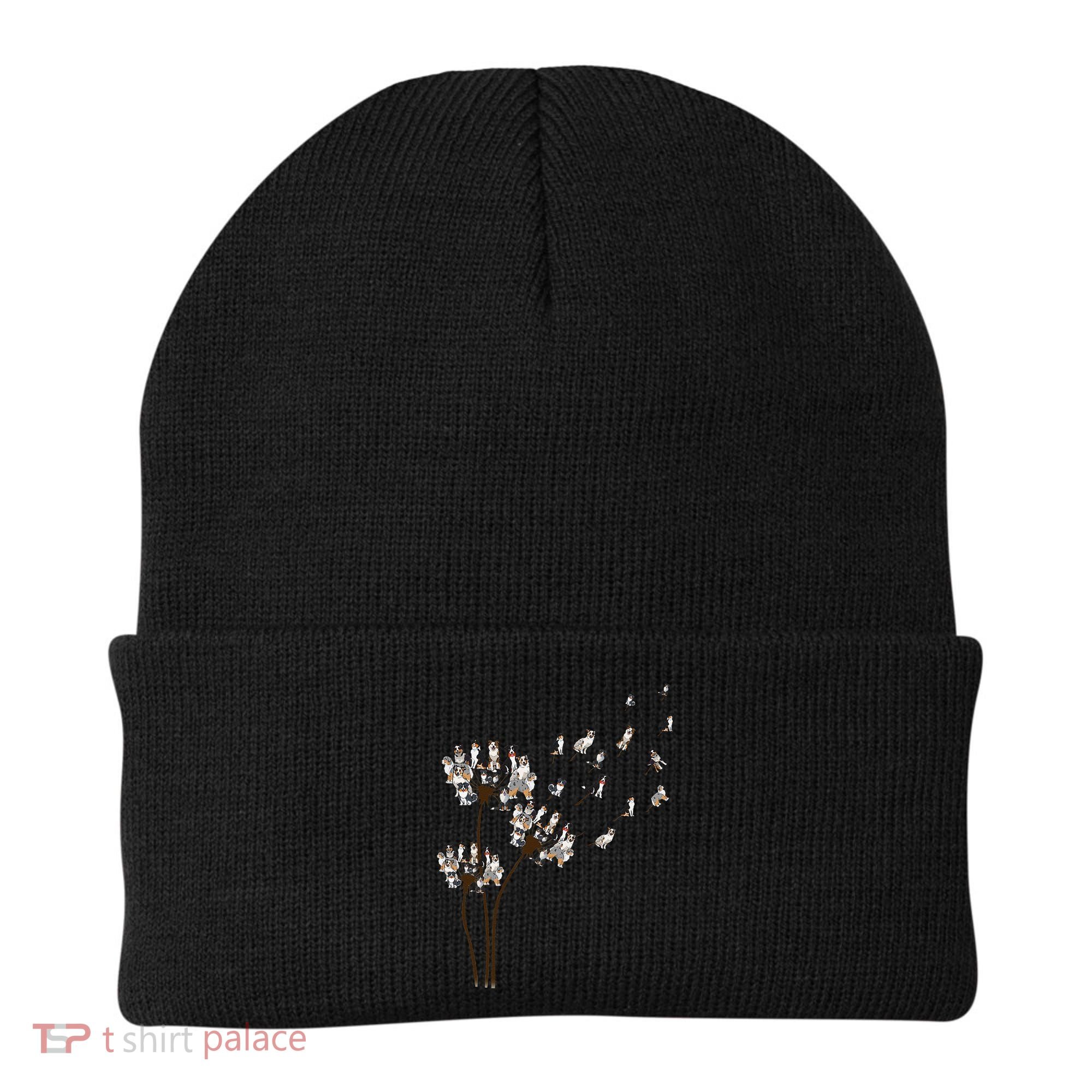 Australian Shepherd Flower Fly Dandelion Funny Dog Lovers Beanie