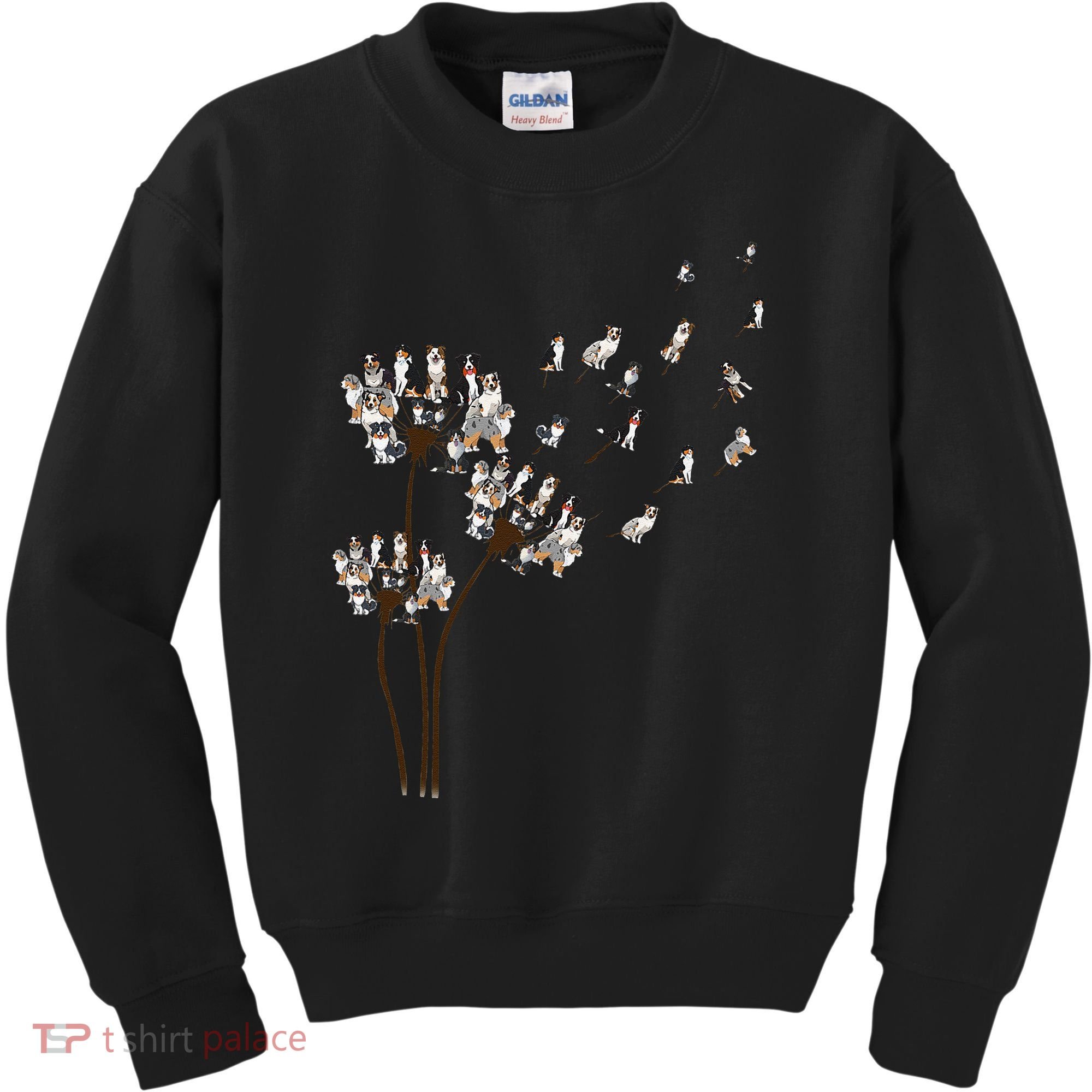 Australian Shepherd Flower Fly Dandelion Funny Dog Lovers Kids Sweatshirt
