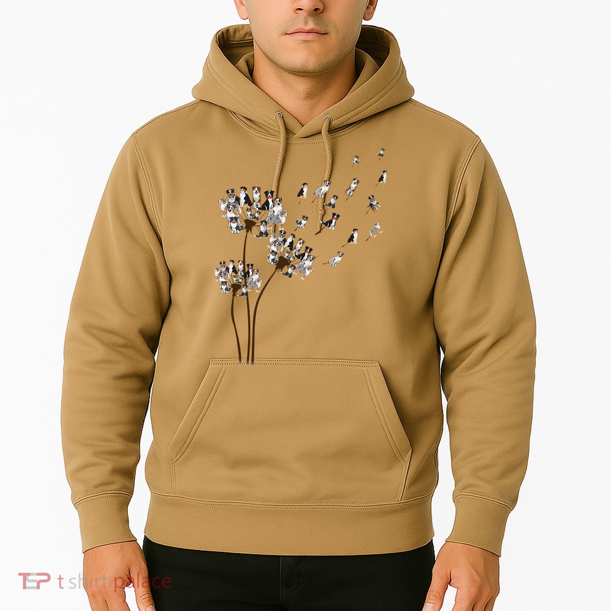 Australian Shepherd Flower Fly Dandelion Funny Dog Lovers Hoodie