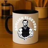 Abolish Sleevery Funny Abraham Lincoln Free The Sleeves Coffee Mug thumb 4