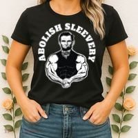 Abolish Sleevery Funny Abraham Lincoln Free The Sleeves Women's T-Shirt thumb 2