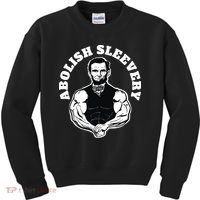 Abolish Sleevery Funny Abraham Lincoln Free The Sleeves Kids Sweatshirt thumb 0