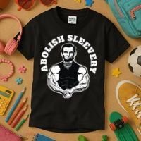 Abolish Sleevery Funny Abraham Lincoln Free The Sleeves Kids T-Shirt thumb 3