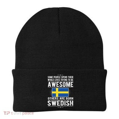 Awesome Swedish Flag Sweden Swedish Roots Gift Beanie