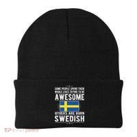 Awesome Swedish Flag Sweden Swedish Roots Gift Beanie thumb 0