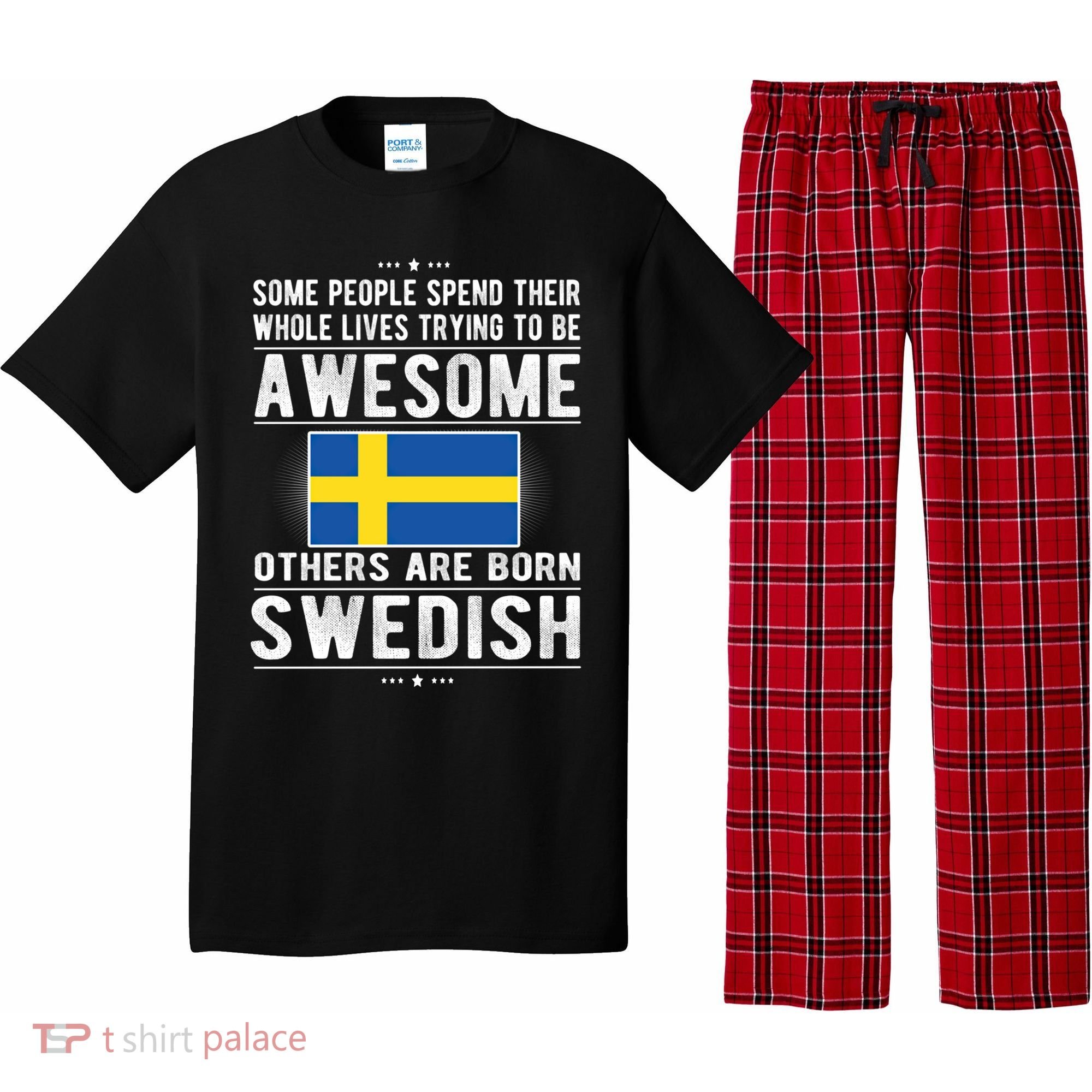 Awesome Swedish Flag Sweden Swedish Roots Gift Pajama Set