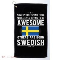 Awesome Swedish Flag Sweden Swedish Roots Gift Golf Towel thumb 0