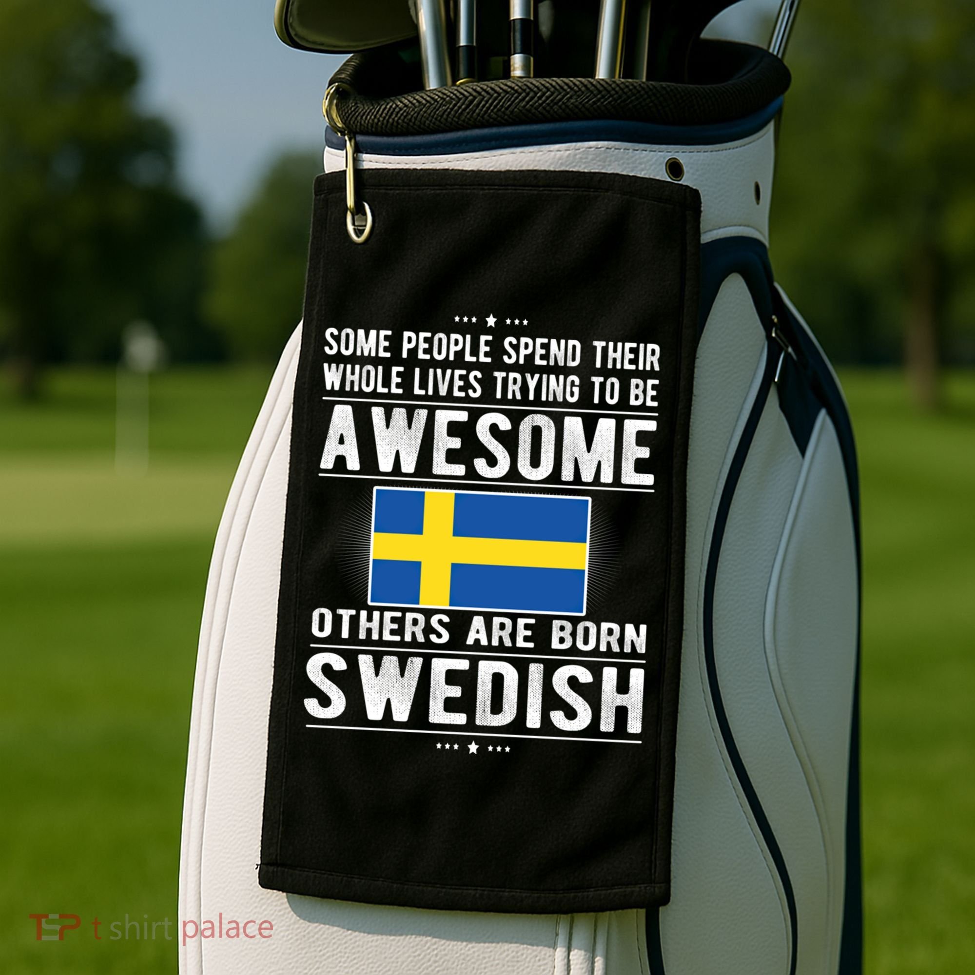 Awesome Swedish Flag Sweden Swedish Roots Gift Golf Towel