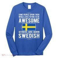 Awesome Swedish Flag Sweden Swedish Roots Gift Long Sleeve Shirt thumb 0