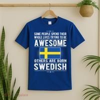 Awesome Swedish Flag Sweden Swedish Roots Gift T-Shirt thumb 2