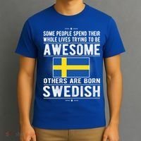 Awesome Swedish Flag Sweden Swedish Roots Gift T-Shirt thumb 3