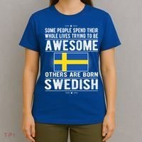 Awesome Swedish Flag Sweden Swedish Roots Gift T-Shirt thumb 4
