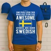 Awesome Swedish Flag Sweden Swedish Roots Gift T-Shirt thumb 6