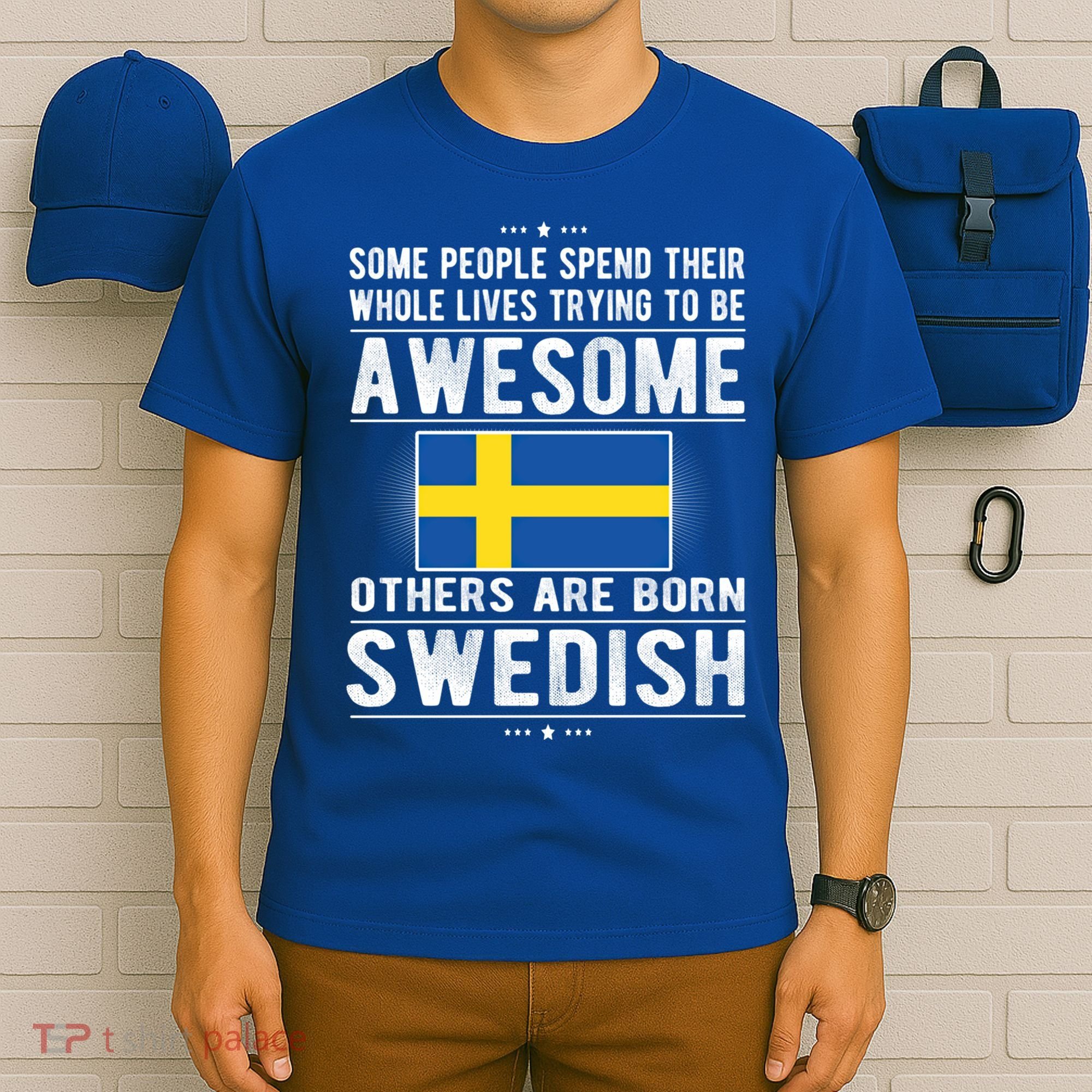 Awesome Swedish Flag Sweden Swedish Roots Gift T-Shirt