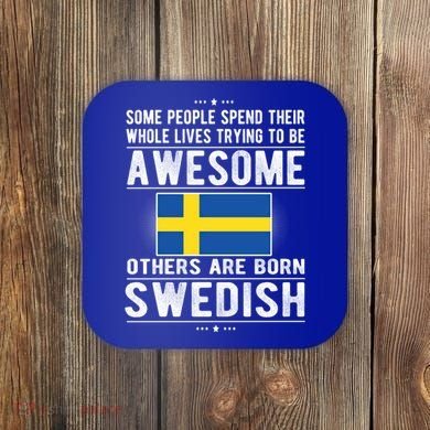 Awesome Swedish Flag Sweden Swedish Roots Gift Coaster
