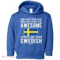 Awesome Swedish Flag Sweden Swedish Roots Gift Toddler Hoodie thumb 0