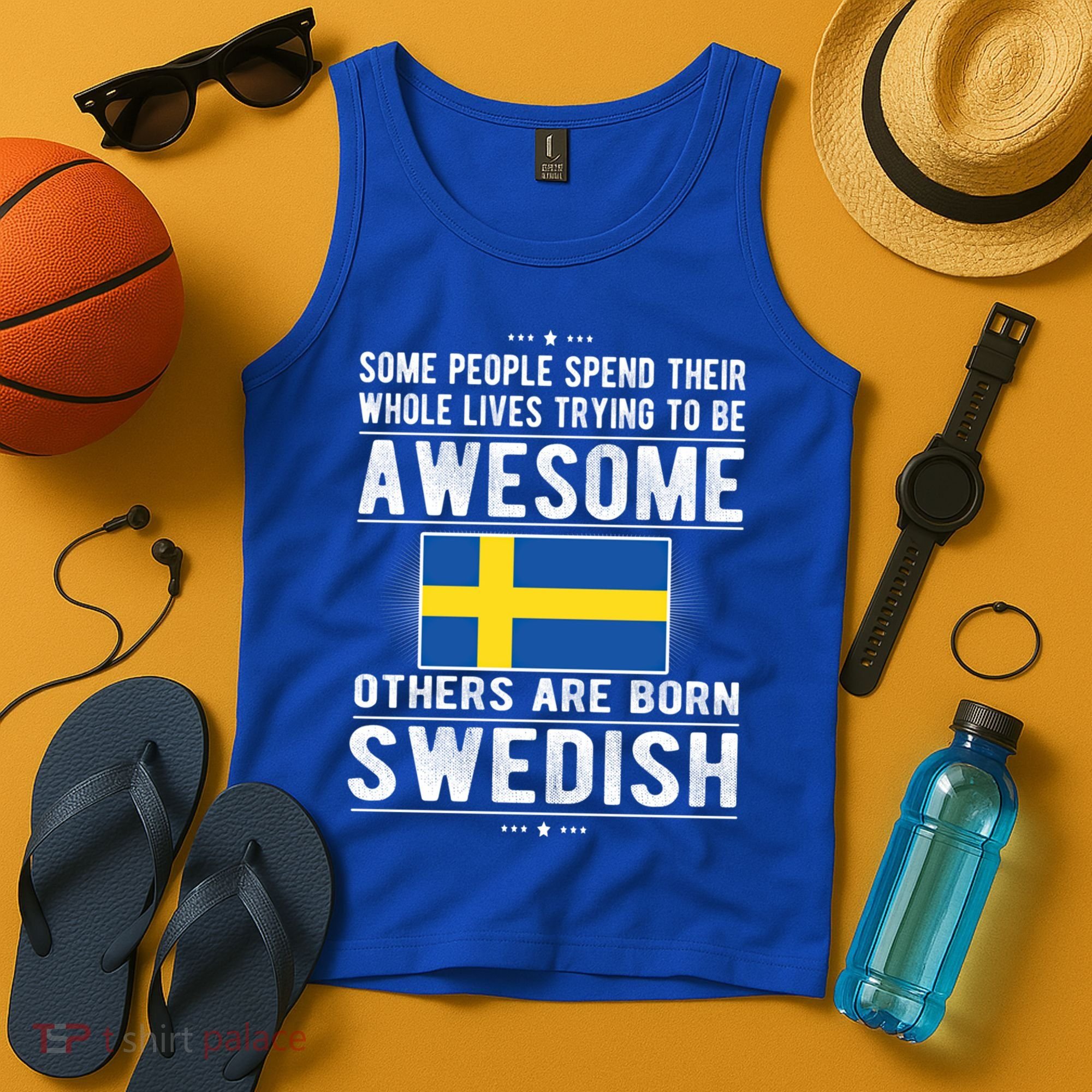 Awesome Swedish Flag Sweden Swedish Roots Gift Tank Top