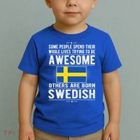 Awesome Swedish Flag Sweden Swedish Roots Gift Toddler T-Shirt thumb 2