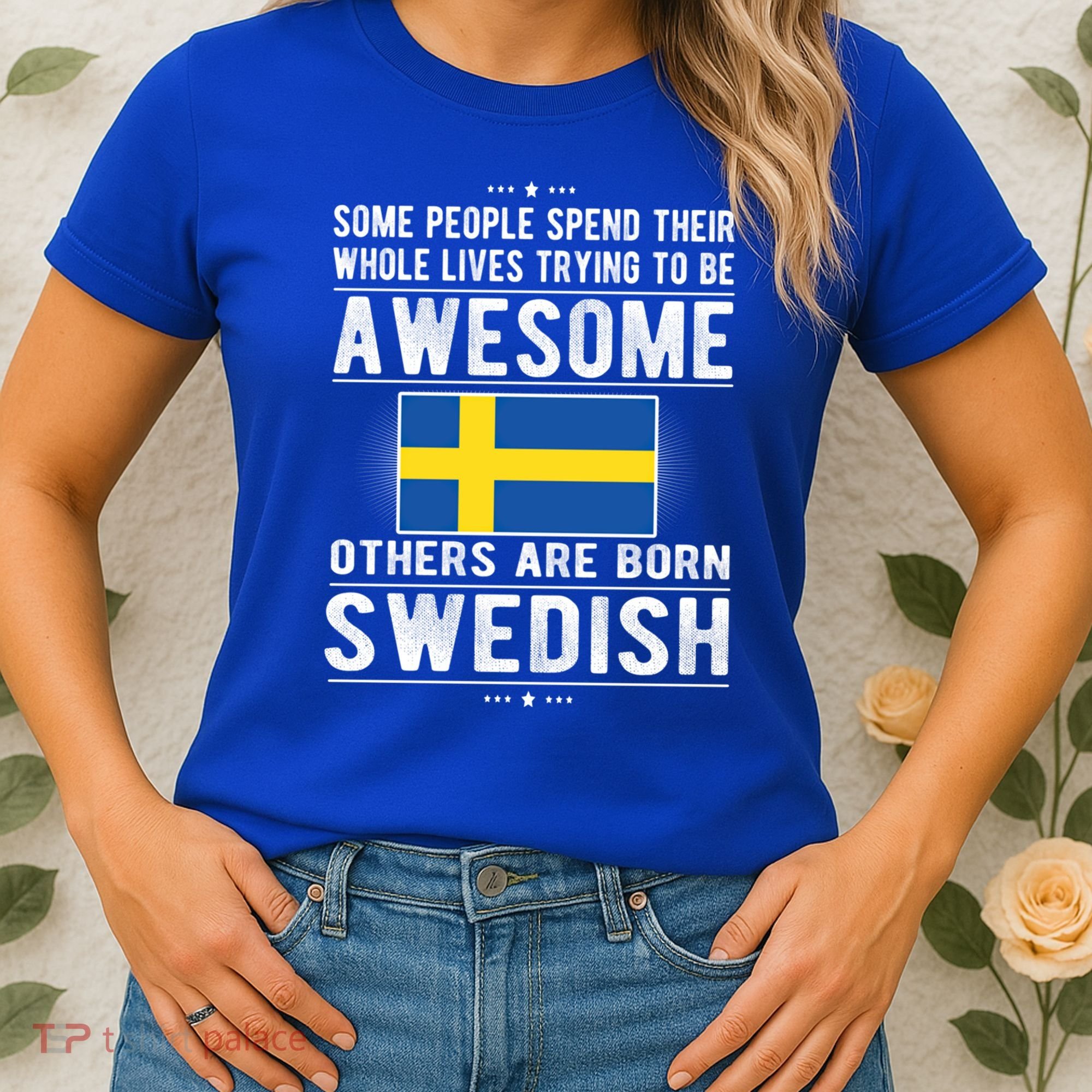 Awesome Swedish Flag Sweden Swedish Roots Gift Women's T-Shirt