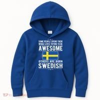 Awesome Swedish Flag Sweden Swedish Roots Gift Kids Hoodie thumb 0