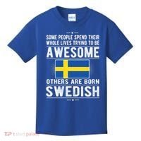 Awesome Swedish Flag Sweden Swedish Roots Gift Kids T-Shirt thumb 0
