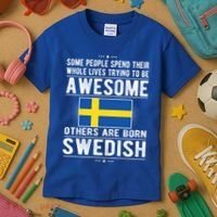 Awesome Swedish Flag Sweden Swedish Roots Gift Kids T-Shirt thumb 3
