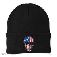 American Skull Flag Usa Patriotic 4th Of July Gift Beanie thumb 0