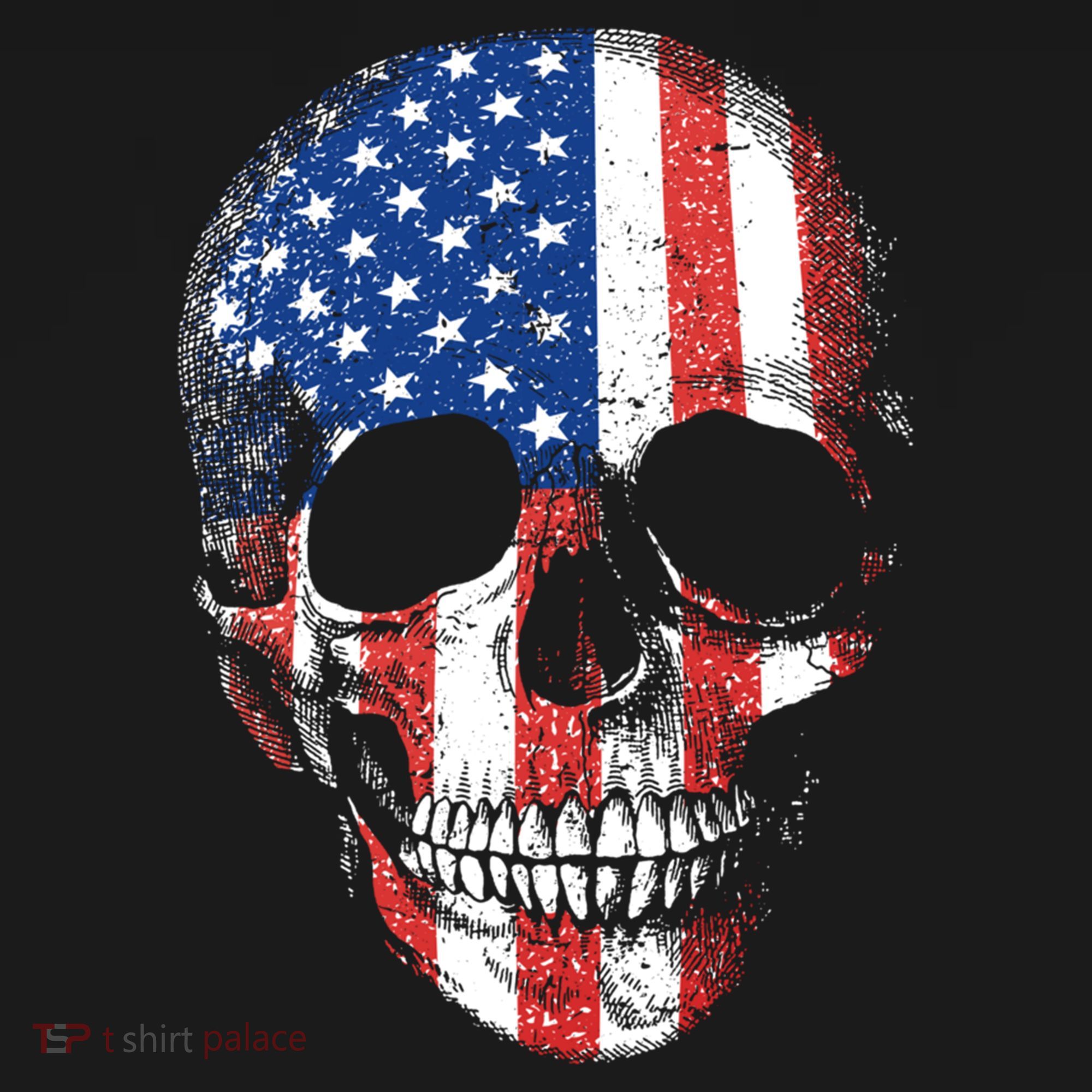 American Skull Flag Usa Patriotic 4th Of July Gift Ornament