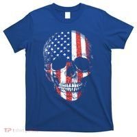 American Skull Flag Usa Patriotic 4th Of July Gift T-Shirt thumb 0